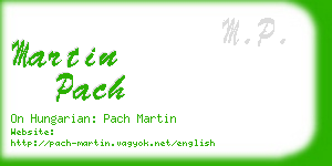 martin pach business card